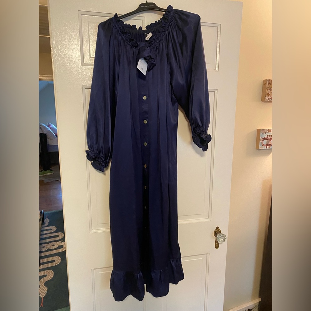 Sleeper off the shoulder lounge dress.